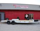1 tomahawk trailers car hauler 12k 22x82 flat top ramp bulldog side full