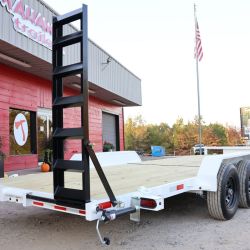 3 tomahawk trailers car hauler 12k 22x82 flat top ramp bulldog rear