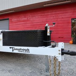 5 tomahawk trailer car hauler 12k 22x82 flat top ramp bulldog tongue