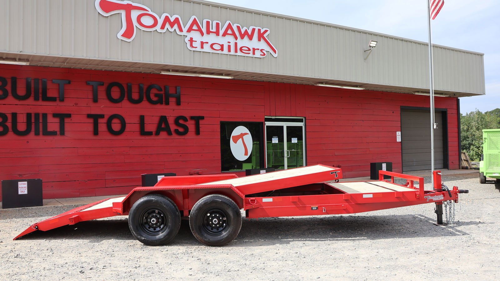 Tomahawk Trailers Tilt Trailer in red